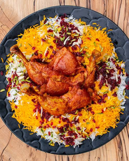 زرشک پلو با مرغ بدون گلوتن