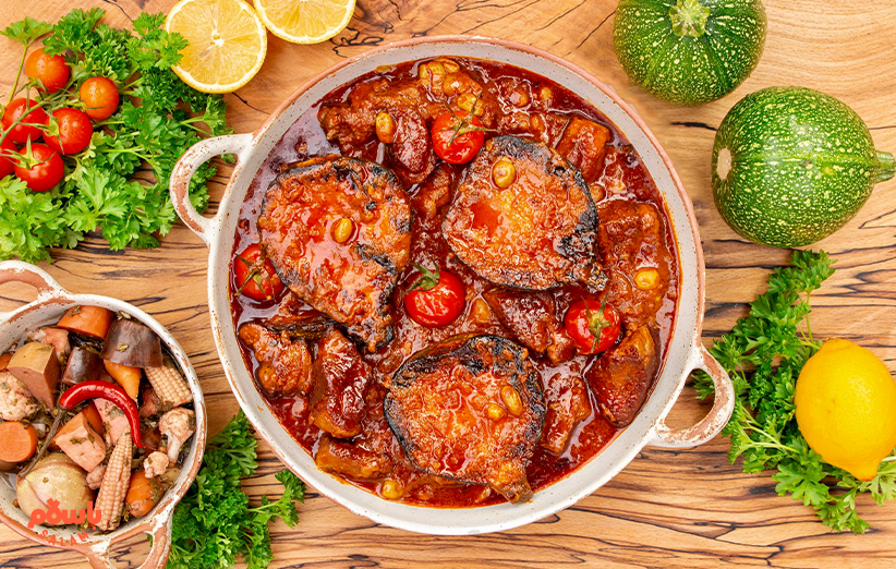 خورشت کدو حلوایی و گوشت