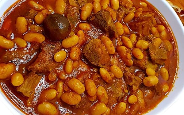 خوراک لوبیا و گوشت ایرانی