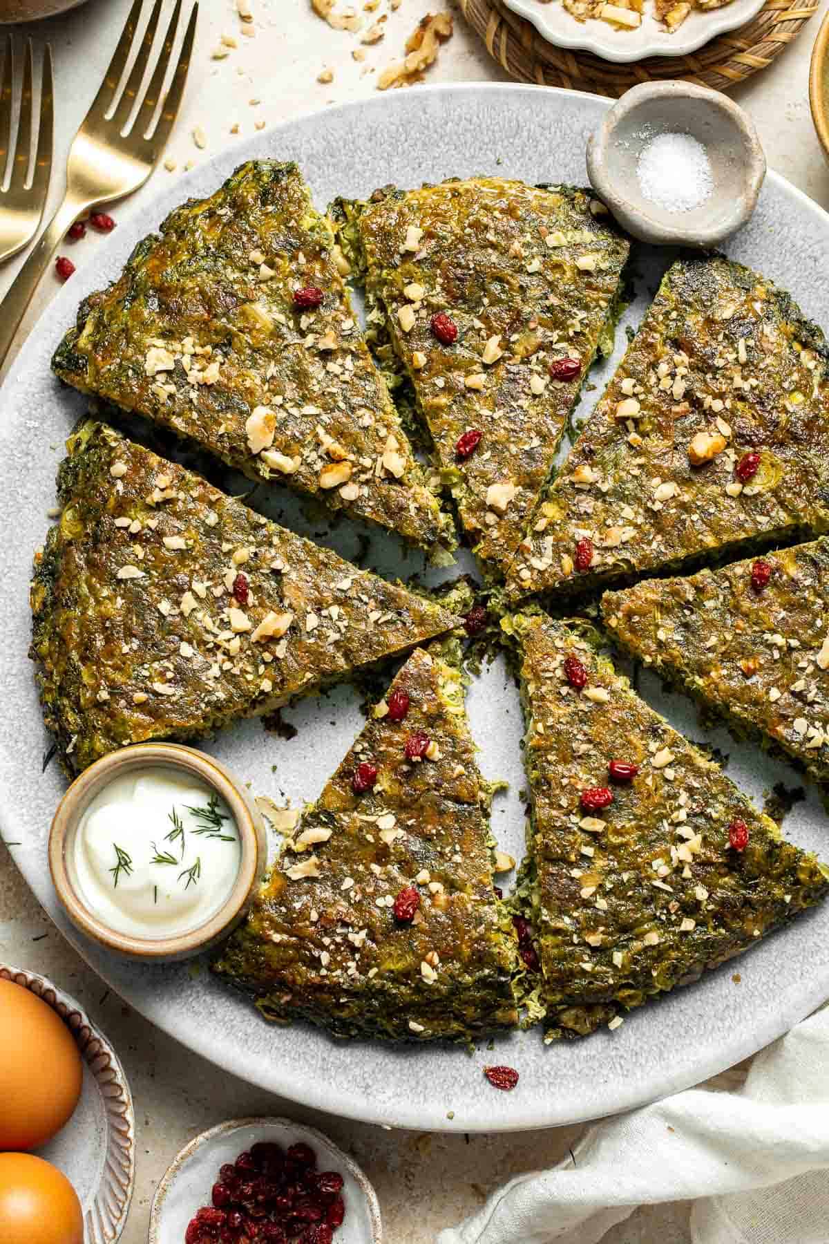 کوکو سبزی بدون گلوتن با آرد برنج