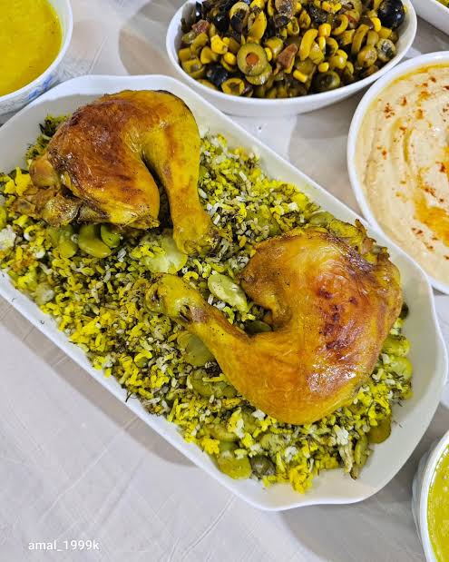 باقالی پلو با مرغ بدون گلوتن