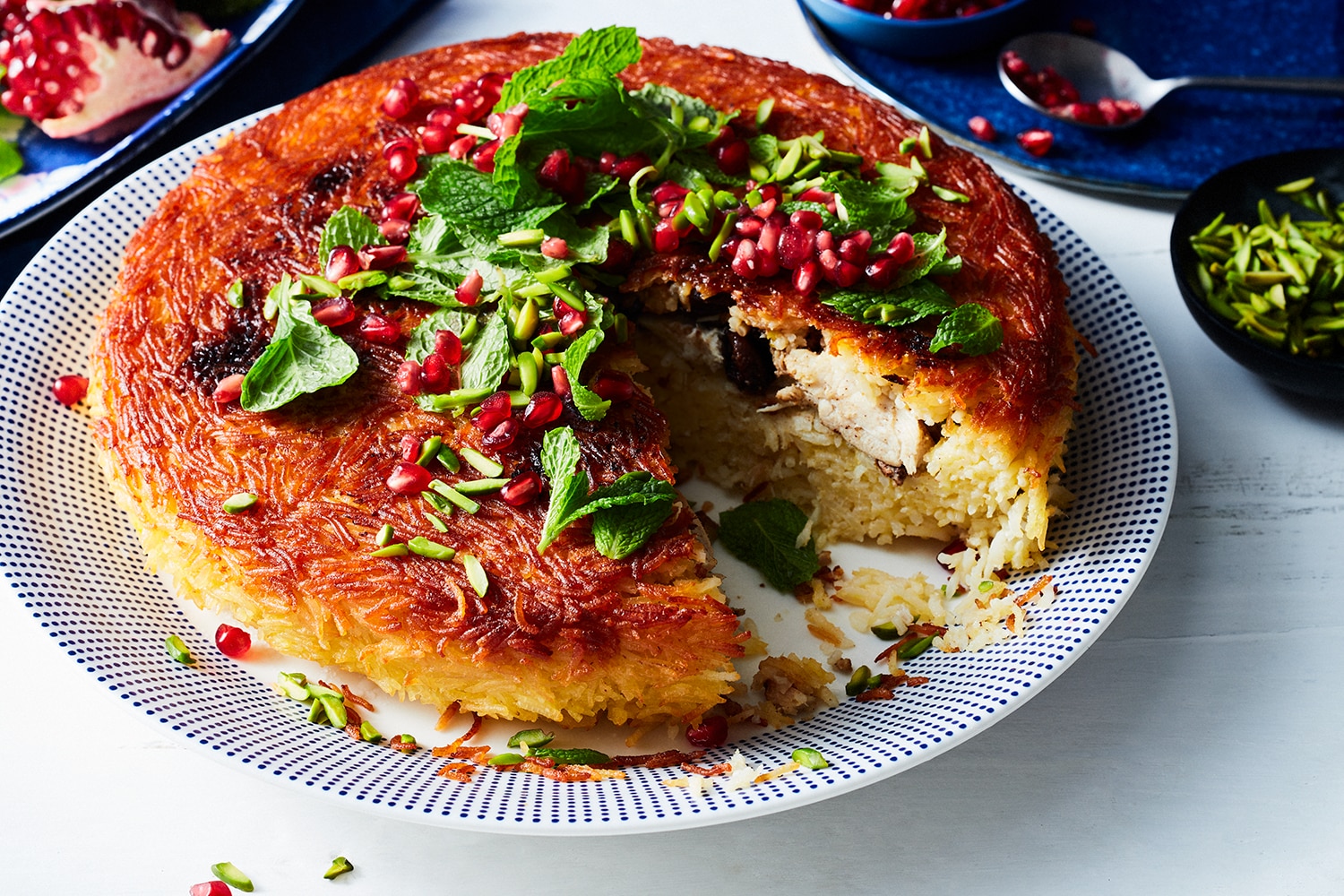 ته‌چین مرغ و زعفران